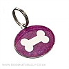 Purple Bone Dog Tag (Oval) Glitter